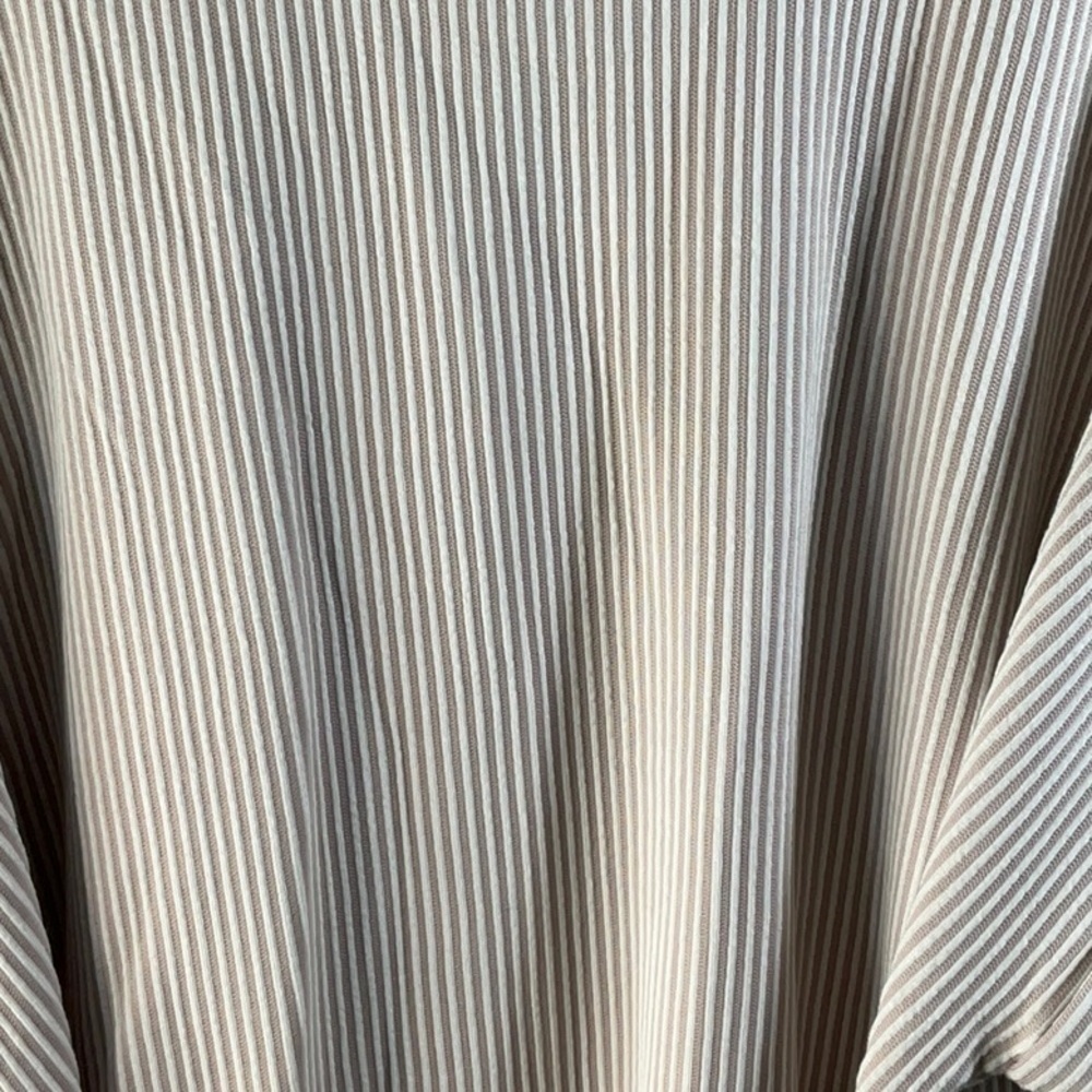 Express Tan and White Top with Tie Size Large - Picture 2 of 6